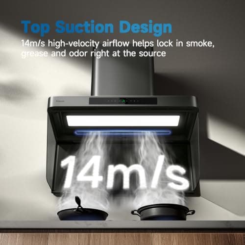 Arspura P2 14 m/s Smart Range Hood 36 inch Wall Mount Kitchen Hood with IQV - Thumbnail 4