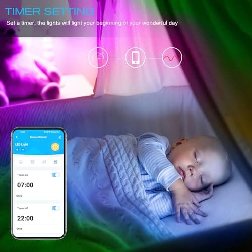 DAYBETTER RGB Led Light Strips Kit Compatible with Alexa and Google Assistant, Smart WiFi Led Strip Lights for Bedroom, Room, Decor, Kitchen, Home Party Decoration (100FT) - Thumbnail 4