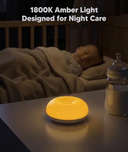 Baby Night Light 1800K No Blue Light, Nursery Night Egg Light for Breastfeeding,Amber BPA-Free Silicone Lamp with Child Lock, Dimmable Touch & Flip Control, Rechargeable Bedside Light for Kids Toddler - Thumbnail 3