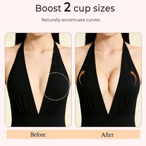 UOTJCNR Ultra Boost Sticky Bra Pads Inserts, Double Sided Adhesive Push Up Padding Inserts for Women’ Bras Bikini Swimsuits Beige - Thumbnail 2