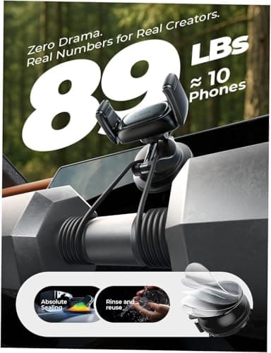 LISEN Suction Phone Mount, [Industry First] Auto-Adjusting Phone Holder Suction, Easy One Touch Suction Cup Phone Mount Cell Phone Mount Dash for iPhone 17 Pro Max 16 15 14 Galaxy S26 25 All Cases - Thumbnail 5