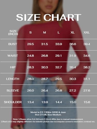 REORIA Women’s Fashion Sexy Boat Neck Classy Bell Sleeve Double Lined Sheer Mesh Cute Night Out Bodysuit Tops For Party Red XX-Large - Thumbnail 6