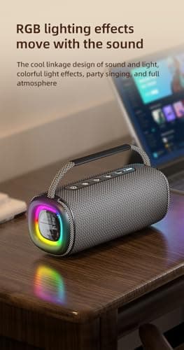 Kiyomo Portable Bluetooth Speaker: IPX5 Waterproof, 20H Playtime, TWS Pairing for Men, Women, Teens, Home & Outdoor - Thumbnail 5