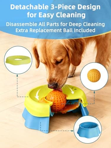 Huafly Slow Feeder Dog Bowls,3-Layer Detachable for Easy Cleaning,Dual-Use Wet Lick & Dry Slow Feeder,Food-Grade Silicone,Anti-Slip Base for All Floors,for Small,Medium,Large Dogs - Thumbnail 2