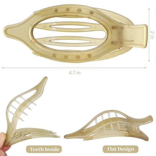 CHANDAT Flat Hair Clip 6 pcs Lay Down Claw Clips Hair Accessories for Women -Ice Cream - Thumbnail 3