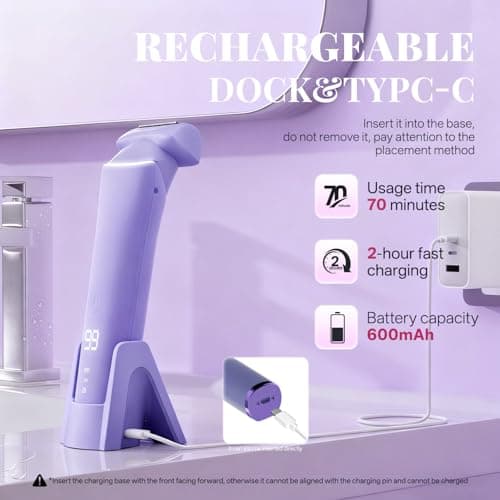 Krofaue Bikini Trimmer for Women, Gentle Painless Electric Razor for Silk Skin, IPX6 Waterproof Pubic Hair Trimmer & Body Shaver, Easy to Use & Clean, for Arms, Legs, Underarms, Private Area - Thumbnail 6