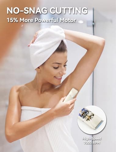 Unibono Pubic Hair Trimmer Women - Waterproof Bikini Trimmer, Rechargeable 3-in-1 Electric Razor, Personal Trimmer Groomer for Body Hair, Cordless Lady Shaver for Legs, Underarms, Face (Cream,LY) - Thumbnail 4