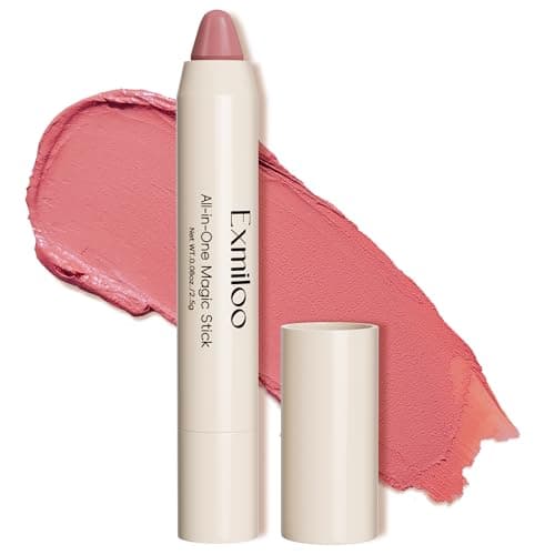 Exmiloo Cream Blush Stick, Dusty Rose Blush for Cheeks, Buildable & Blendable Color, Soft Natural Flush for Everyday Looks, On-The-Go Makeup, Vegan & Cruelty-Free, Universal Rose - Image 1
