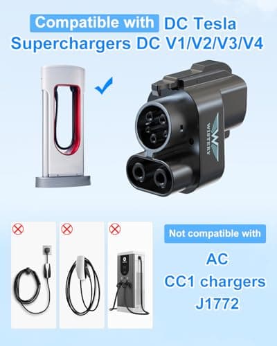 Wistery 2025 Upgraded NACS to CCS Adapter [Max 500A 1000V],Tesla Supercharger to CCS1 Charger Adapter,Fast Charge Tesla Supercharger Adapter Compatible withFord,Rivian,GM,Volvo and Polestar - Thumbnail 3