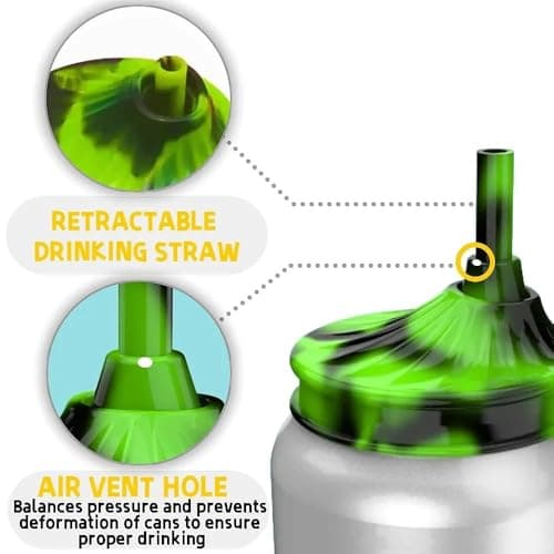 8 Pack Soda Can Lids with Straw,Silicone Soda Can Covers,Pop Can Cover,BPA-Free,Reusable Can Covers for soda,Coke,Beer,Juice,Beverage,Fits Standard Cans - Thumbnail 6