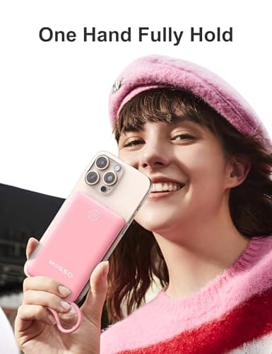 miisso 10000mAh Compatible with iPhone 15/16/17 and Android, Slim Portable Charger with Built in Cable, Power Bank Travel Charger External Battery Pack for Phone, 3 Output USB Type C Cord, Pink - Thumbnail 5