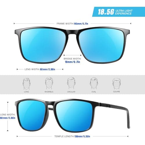 YDAOWKN Polarized Sunglasses for Men, Lightweight Sun Glasses With UV Protection for Driving Fishing Golf - Thumbnail 3