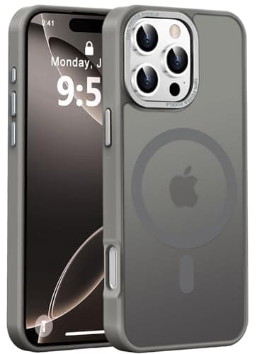 Newfuture Designed for iPhone 16 Pro Case with Magnetic [13 FT Military Drop Protection] [Compatible with Magsafe] Slim Translucent Matte Shockproof with Anti-Fingerprint Phone Case,Titanium Gray - Image 1