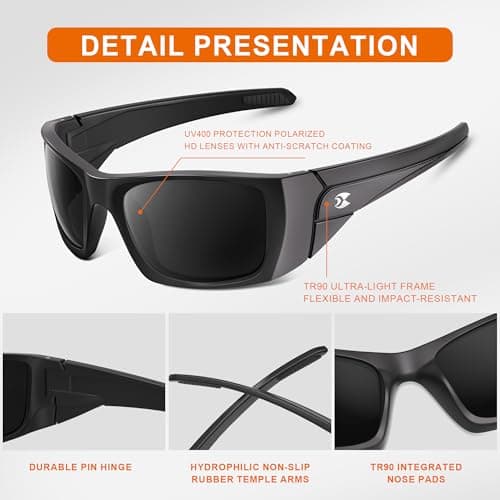 suoso Polarized Sports Sunglasses for Men: Women UV400 Protection Wrap Around Sun Glasses for Fishing Cycling Running TR90 - Thumbnail 3