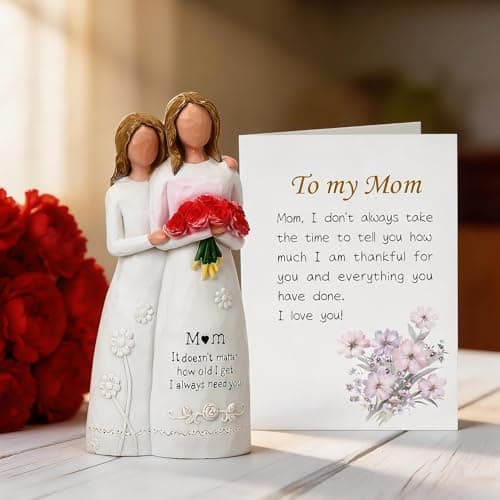 Eaprala Sculpted Hand-Painted Mother Daughter Figurine, Mothers Day Birthday Gifts for Mom, Gifts for Mom from Daughter - Thumbnail 2