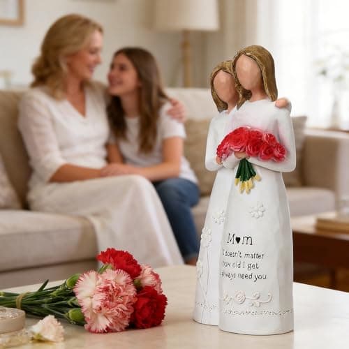 Eaprala Sculpted Hand-Painted Mother Daughter Figurine, Mothers Day Birthday Gifts for Mom, Gifts for Mom from Daughter - Thumbnail 5