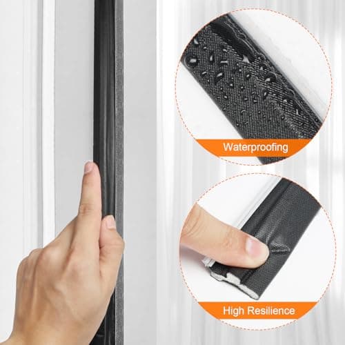 Storystore 20 Ft Weather Stripping Door Seal, Foam Kerf Door Weather Stripping for Doors and Windows Insulation with Slot Card Frame,White - Thumbnail 5