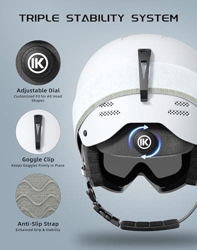 InnerKing Lightweight Ski Helmet for Men and Women with Action Camera Mount, 12-Vent ABS Snowboard Helmet with Impact-Resistant EPS Foam, Adjustable Fit, Protective Snow Sports Helmet- - Thumbnail 6