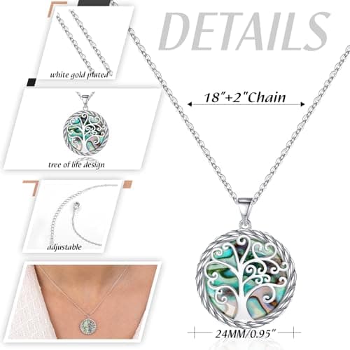 Btysun Mom Gifts, Gifts for Mom Tree of Life Necklace for Women Mama Necklace with Family Tree Pendant Anniversary Christmas Jewelry Stocking Stuffers for Moms - Thumbnail 5