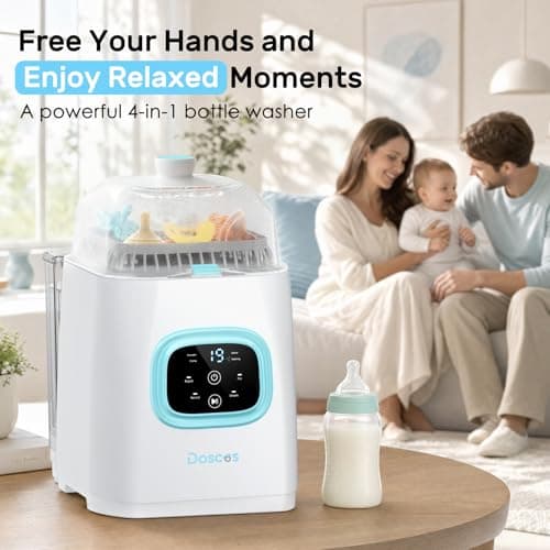 Bottle Washer Pro, All-in-One Baby Bottle Washer and Sterilizer & Dryer with 60 Detergent Tablets, Cleaning Machine for Bottles, Pump Parts & Baby Essentials, Deep Cleaning, Replaces Hand Washing - Thumbnail 2