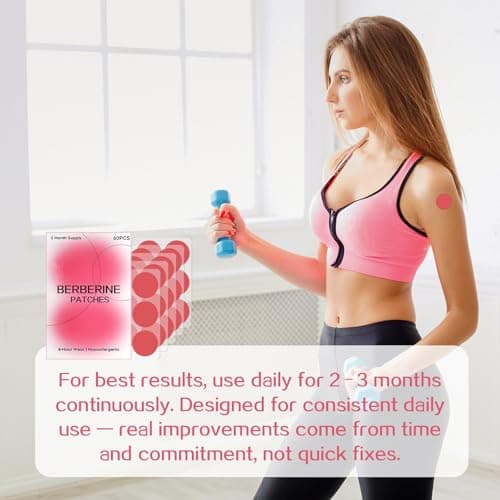 AYOJOY Botanical Skin Patches for Women & Men | Daily Wear Patch with Berberine, L-Glutamine, Cinnamon & Pomegranate | Comfortable Adhesive Design | 60 Count (Red) - Thumbnail 4