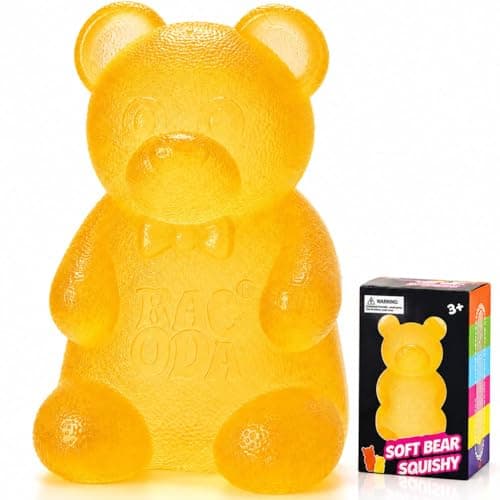 Zhgood Squishy Fidget Toys,Slow Rising Taba Bear Toys for Anxiety Stress Relief,Squishies Sensory Toy for Adults Kids Teens,Yellow Squeeze Toys for Classroom Prize, Birthday Gifts Party Favors