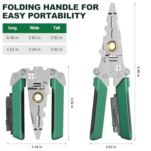 8 in 1 Wire Stripper with Voltage Tester, 2025 New Heavy Duty Wire Crimper Electrical Pliers, Electrician Tools, Noise Alarm, Hot/Neutral Detector for 12-250V AC/DC - Thumbnail 3