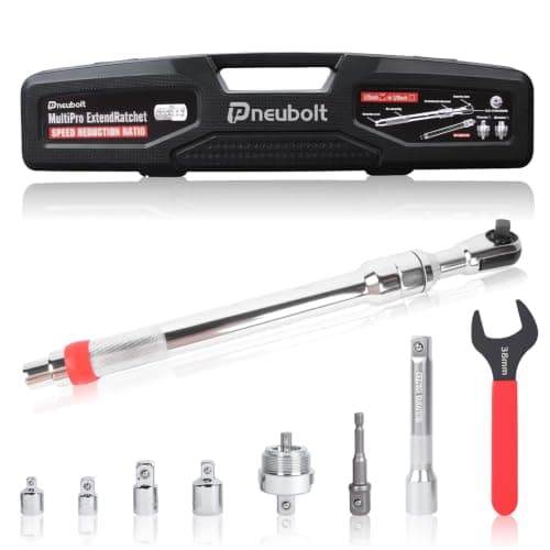 Pneubolt Offset Extension Wrench 1/2" Set, with Electric Ratchet Wrench & Drill Adapter, One Key Switch for Tightening & Loosening, Includes Storage Case for Automobile Repair & Furniture Assembly - Image 1