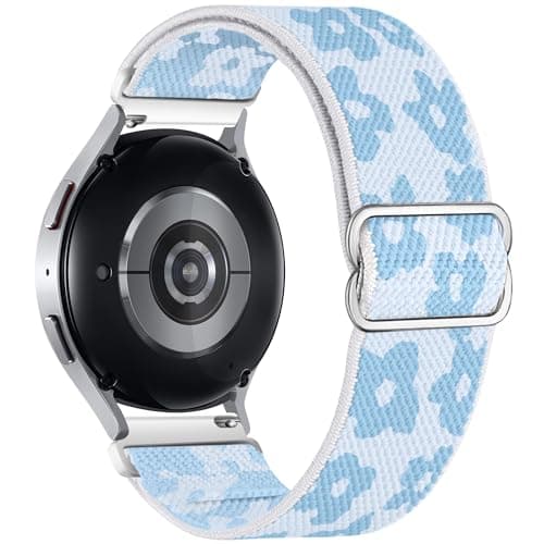 BMBEAR Stretchy Bands Compatible with Samsung Galaxy Watch Band 7/FE/6/5/4/3 & Watch 5 Pro & 6/4 Classic &Gear S3/S2, Soft Fashion Nylon Braided Elastic Strap for 20mm 22mm watch band for Samsung Watch 47mm 46mm 45mm 44mm 40mm 43/42/41mm (blueyun, 20mm) - Image 1
