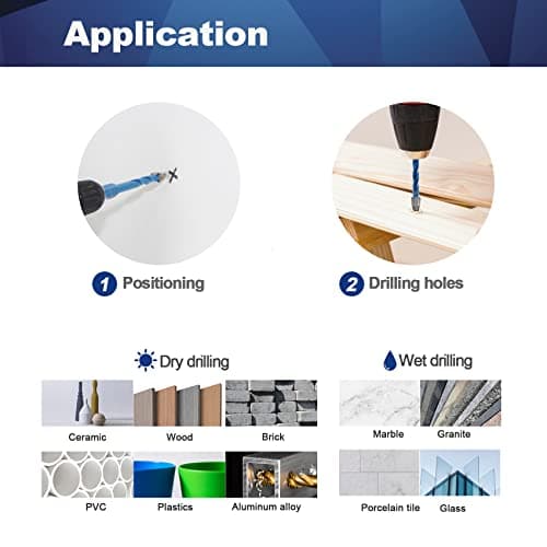 Diamond Drill Bit - BRSCHNITT 1/4 1/4 5/16 3/8 inch Masonry Drill Bits Set for Porcelain Tile Ceramic Stone Granite Marble,Hex Shank Diamond Hole Saw Drill Bit(5pcs/Pack). - Thumbnail 4