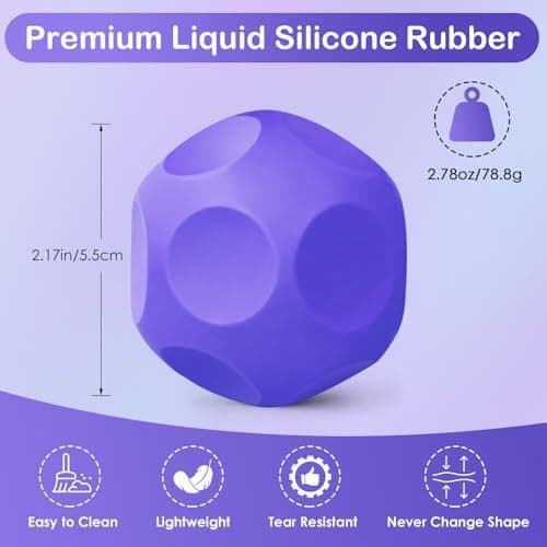 Olaivy Sensory Stress Balls - Fidget Toys for Adults & Teen, Silicone Polyhedron Hand Therapy Ball with Beads Inside Relief Stress Squeeze Toy for Autism & ADHD, Office Desk Toy - Thumbnail 6