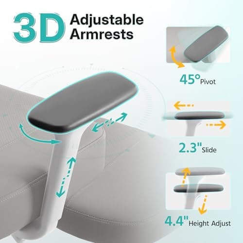 AreShark Criss Cross Office Chair with Armrest Wheels & Stretchable Rotating Footrest, Ergonomic Cross Legged Swivel Chair with Back Support& Adjustable Height for Yoga Kneeling Meditation Home Office - Thumbnail 5