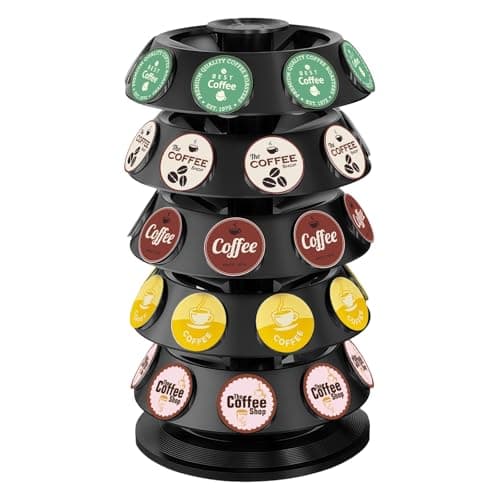 TOMSHUB K Cup Holder, Coffee Pod Holder for Keurig - 40 Capsule Spinning Organizer with 360° Turntable, Space Saving K Cup Storage for Kitchen Counter, Office & Coffee Bar - Image 1