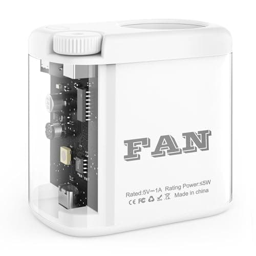 Transparent Mecha-style Wearable Waist Fan: USB-C Rechargeable 0-100 Wind Control, RGB Lighting, Detachable Belt Clip, 360° Rotation, for Shirt, Belt, Umbrella Handle, Handheld Use, 3-12 Hours - Image 1