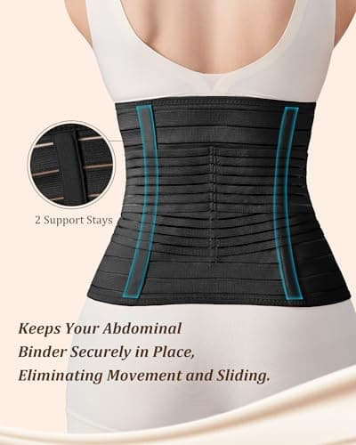 Evantha Postpartum Belly Band for Women: Adjustable Compression Wrap for Abdominal & Waist Support C-Section & Vaginal Birth Recovery Black XL - Thumbnail 4
