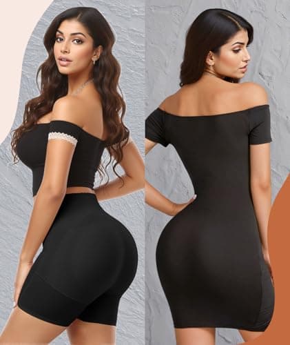 Figninget Hip Dip Shapewear For Women Hip Pads Shaping Shortss Tummy Control Panties Butt Padded For Bigger Butt Black 3XL - Thumbnail 2