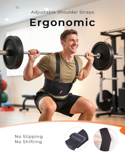 Medical-Grade Work Back Brace with Adjustable Shoulder Straps [Stronger Support & Breathable Mesh] Lower Back Support Belt for Men Women - Pain Relief for Lifting, Warehouse, Construction & Moving - Thumbnail 5