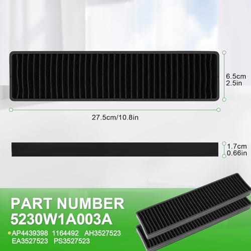 PROKITCHEN 5230W1A003A Microwave Filter Replacement Compatible with LG Microwave, Charcoal Filter Fit for GE for Kenmore for Charbroil for Eureka Microwave Parts Filters LMHM2237BD LMV1650ST, 2 Pack - Thumbnail 2