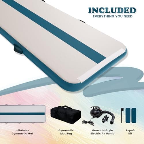 Tuxedo Sailor 11’ Inflatable Gymnastics Mat - Premium Heat Sealed Process,Tumbling Mat with Electric Pump, Repair Kit & Backpack - Multi-Scene exercise Mat Use for Gym, Yoga, Home, Outdoor - Thumbnail 4