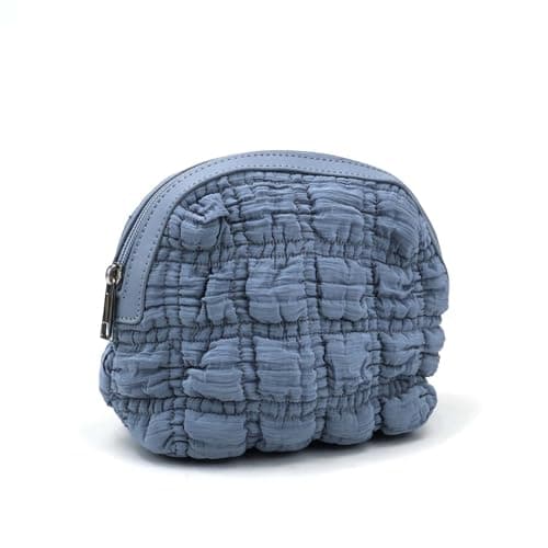 RCFJ b y K L A N D Quilted Cosmetic Bag for Women, Evening Clutch, Travel Toiletry Organizer, Zipper Small Makeup Bag for Daily Use & Travel - Image 1