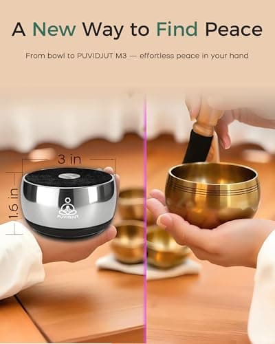 PUVIDJUT Sound Frequency Instruments, Meditation Tone TWS Machine- Solfeggio Bath Device for Yoga, Mindfulness, Singing Therapy System of Chakra Relaxation and Stress 5 Tones, 3 Timer Modes - Thumbnail 4