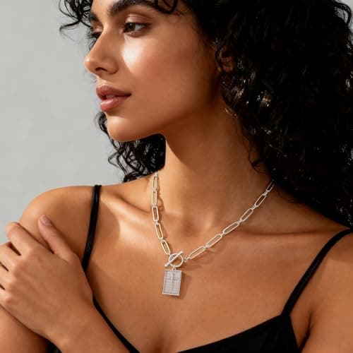 YBNGSMK Cross Necklace for Women Silver - Christian Gifts for Women, Stylish Necklaces for Faith-Inspired Jewelry Lovers - Thumbnail 6