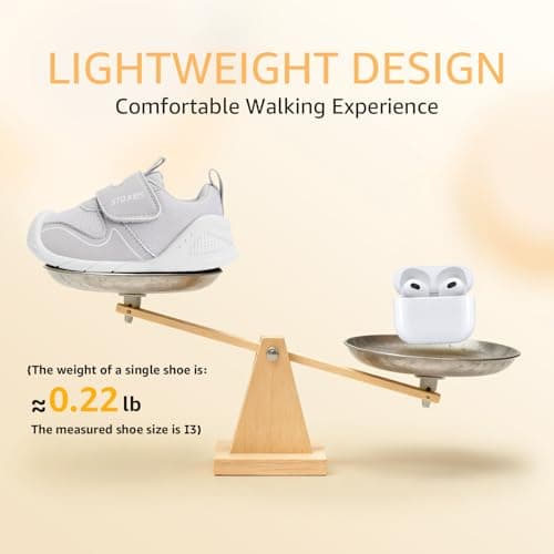 STQ KIDS Toddler Barefoot First Walking Shoes Lightweight Non Slip Sneakers with Wide Toe Box Baby Shoes for 18-24 Months Light Grey Toddler 6 - Thumbnail 5