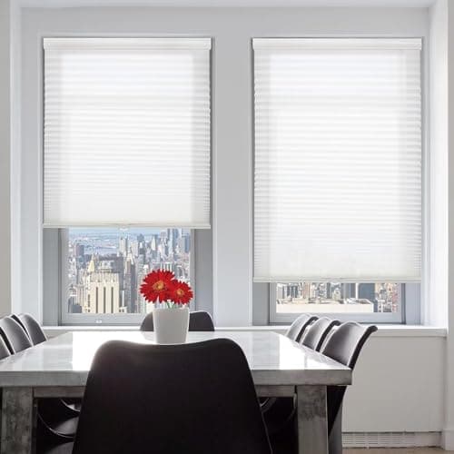 Changshade Cordless Cellular Shades for Windows,Light Filtering Honeycomb Blinds with Thermal Insulation,Energy Saving Design,Child Safe,Privacy Light Control,Easy to Install,（20" W x 48" H,White） - Thumbnail 5
