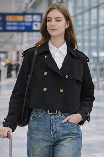 Orolay Short Trench Jackets Women's Fashion Spring Jacket Short Trench Coat Trendy Outfit 2026 - Thumbnail 3