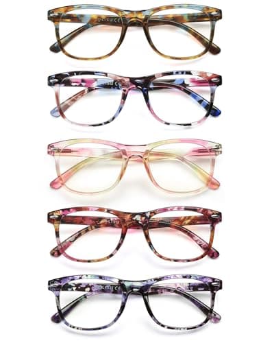 JOLISU Reading Glasses For Women - 5 Pack Stylish Readers For Womens Men Spring Hinge Eyeglasses -Blue Light Blocking Protection Frame (0.75) - Image 1
