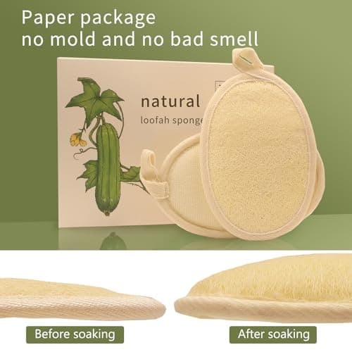 Natural Loofah Exfoliating Body Scrubber(2Pack),Made from Organic Bath Luffa for Women and Men - Thumbnail 5