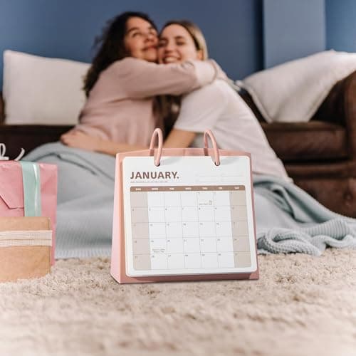 Bibiage Small Desk Calendar 2025-2026, Dec 2025 to Dec 2026, Monthly Decorative Flip Calendar for Desk with to Do List, Cute Desk Decor, Office Supplies, 7" x 6.5", Blue - Thumbnail 4