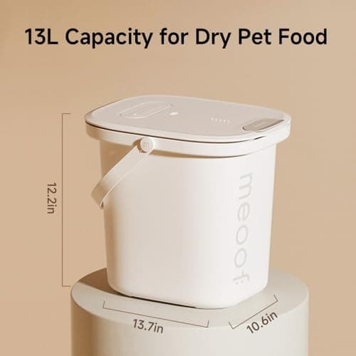 MEOOF Vacuum Pet Food Storage Airtight Dry Pet Food Bucket 13L/15 lb Dog Food Storage Container for Dogs Cats Small Animals Rechargeable Sealed Storage Bin with Scoop Keep Pet Food Fresher - Thumbnail 2