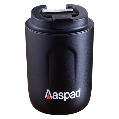 Aaspad Coffee Tumbler 8 Oz-12 Oz Standard Medium Espresso travel mug Stainless Steel Double Wall Vacuum Insulated metal cups with Leak proof lid Thermal or iced Cappuccino Latte Americano Office gift